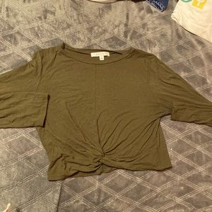 Olive green crop top